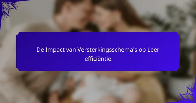 De Impact van Versterkingsschema’s op Leer efficiëntie