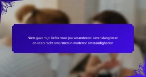 Niets gaat mijn liefde voor jou veranderen: Levenslang leren en veerkracht omarmen in moderne omstandigheden