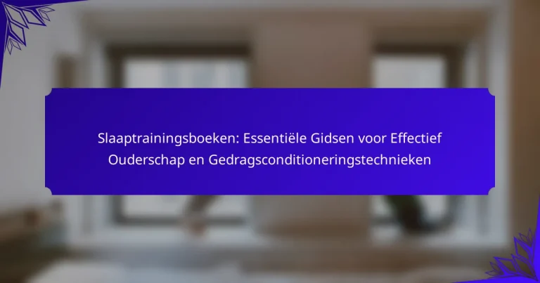 Slaaptrainingsboeken: Essentiële Gidsen voor Effectief Ouderschap en Gedragsconditioneringstechnieken