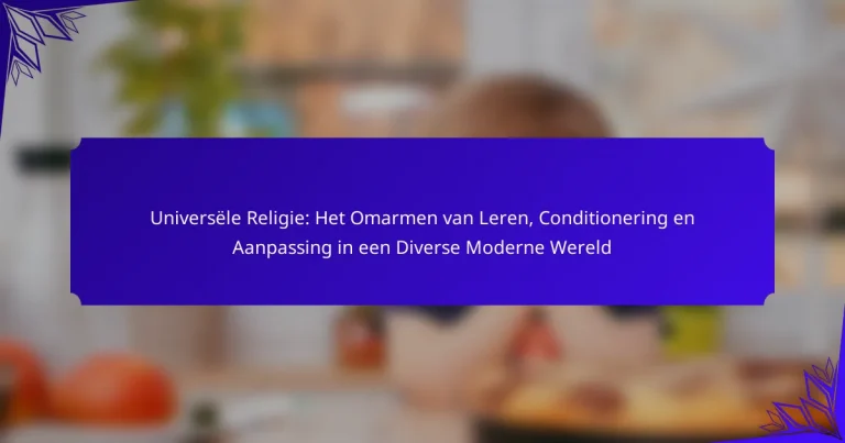 Universële Religie: Het Omarmen van Leren, Conditionering en Aanpassing in een Diverse Moderne Wereld