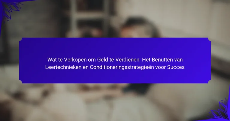 Wat te Verkopen om Geld te Verdienen: Het Benutten van Leertechnieken en Conditioneringsstrategieën voor Succes