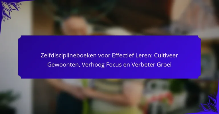 Zelfdisciplineboeken voor Effectief Leren: Cultiveer Gewoonten, Verhoog Focus en Verbeter Groei