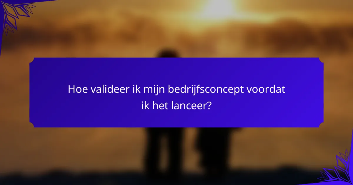 Hoe valideer ik mijn bedrijfsconcept voordat ik het lanceer?