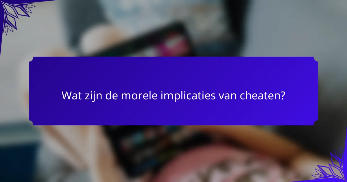 Wat zijn de morele implicaties van cheaten?