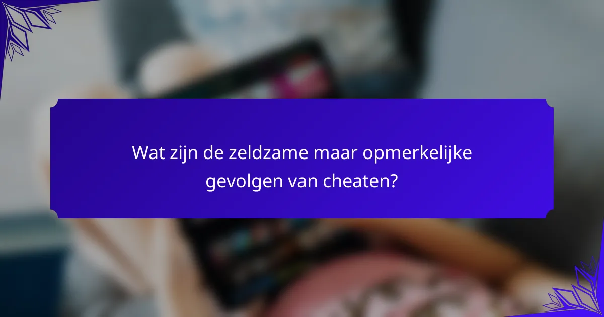 Wat zijn de zeldzame maar opmerkelijke gevolgen van cheaten?