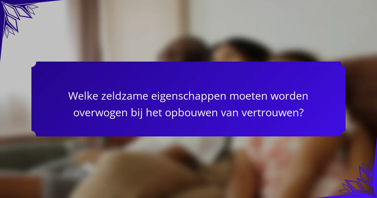 Welke zeldzame eigenschappen moeten worden overwogen bij het opbouwen van vertrouwen?