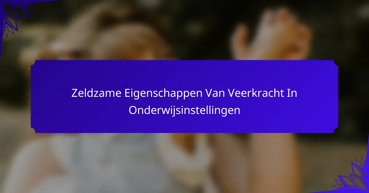 Zeldzame Eigenschappen Van Veerkracht In Onderwijsinstellingen